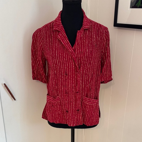 Tops - Red Striped Blouse